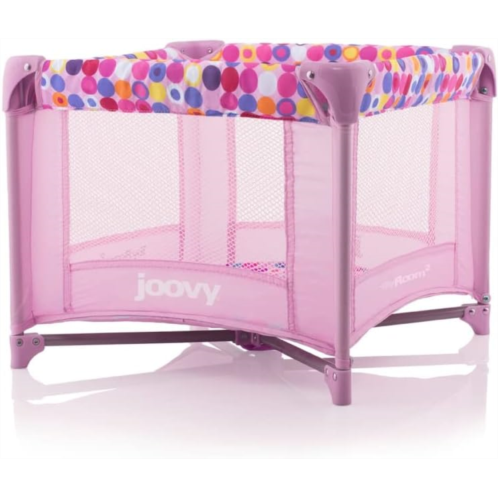 Joovy Toy Room² Playard Baby Doll Playpen Featuring Sturdy Steel Frame and Collapsible Design Allows for Easy Fold for Travel, and Travel Case - Large Enough for 22” Dolls (Pink Do