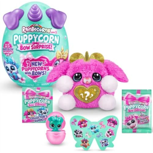 Rainbocorns Puppycorn Surprise Series 3 (Pink Karmo) by ZURU, Collectible Plush Stuffed Animal, Surprise Egg, Sticker Pack, Slime, Dog Plush, Ages 3+ for Girls, Children