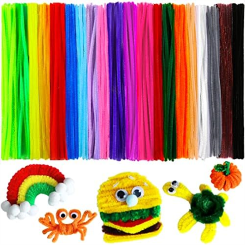 IOOLEEM 200pcs 20colors, Pipe Cleaners, Chenille Stems, Pipe Cleaners for Crafts, Pipe Cleaner Crafts, Art and Craft Supplies,…