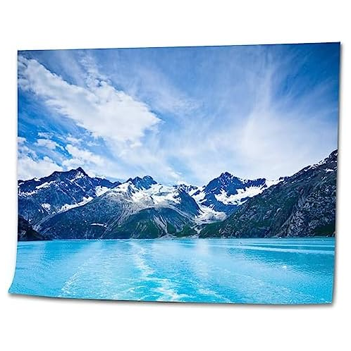 WHFEOIV9RE DIY Paint by Numbers Glacier Bay Mountains Alaska United States Canvas Painting Set with Acrylic Pigment Paintbrush for Adults Kids Beginners Artwork Gift 16 x 20