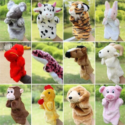 Generic 12pcs Puppet Hand Puppets Realistic Soft Animal Glove Hands Puppet Plush Toys for Show Theater, Birthday Gifts, Easter Basket Stuffers, 12 Styles