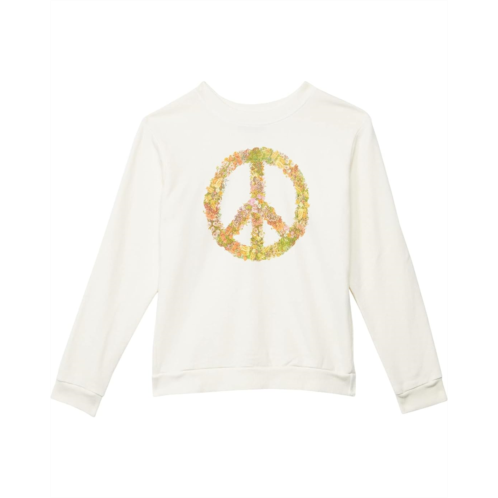 Tiny Whales Peace Flowers Graphic Boxy Sweatshirt (Toddler/Little Kids/Big Kids)