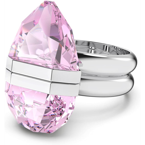 SWAROVSKI Lucent Crystal Ring Jewelry Collection, Rhodium Tone Finish, Pink Crystals