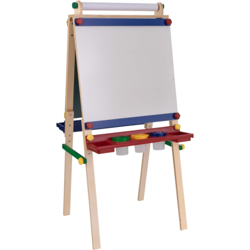 KidKraft Double-Sided Wooden Artist Easel with Paper Roll, Childrens Furniture - Primary, Gift for Ages 3+