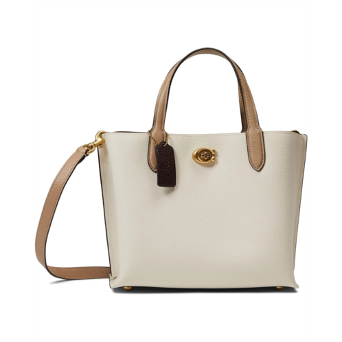 COACH Color-Block Leather Willow Tote 24