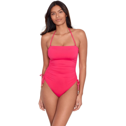 POLO Ralph Lauren LAUREN Ralph Lauren Beach Club Solids Ruched Strapless One Piece