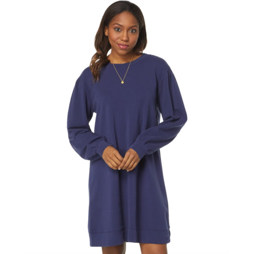 Womens Mod-o-doc Lightweight French Terry Puff Sleeve Sweatshirt Dress