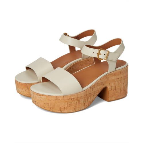FitFlop Platfforms Leather/Cork Heeled Ankle-Strap Sandals