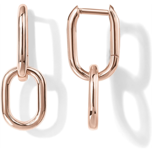 PAVOI 14K Gold Convertible Link Earrings for Women Paperclip Link Chain Earrings Drop Dangle Earrings