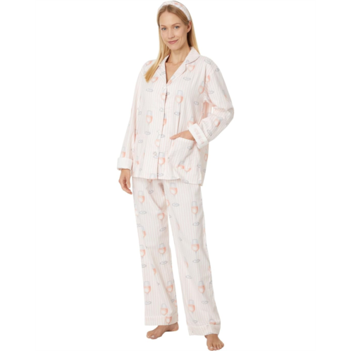 P.J. Salvage Womens PJ Salvage Flannel PJ Set with Headband