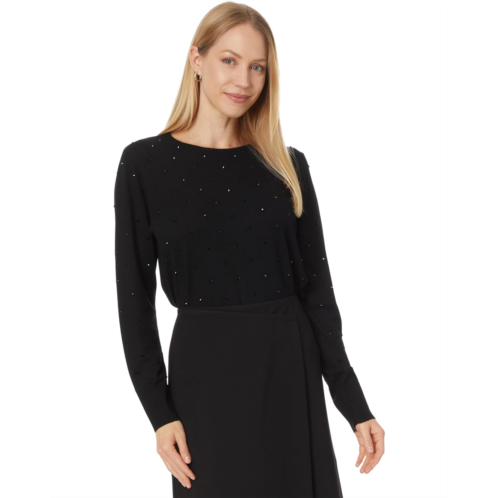 Elliott Lauren Jet Setter - Crew Neck Sweater with Jet Black Rhinestones