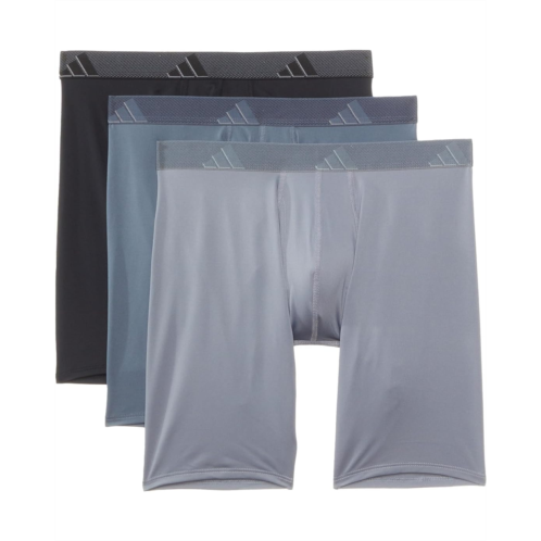 Mens adidas Athletic Fit Microfiber Long Boxer Brief Underwear 3-Pack