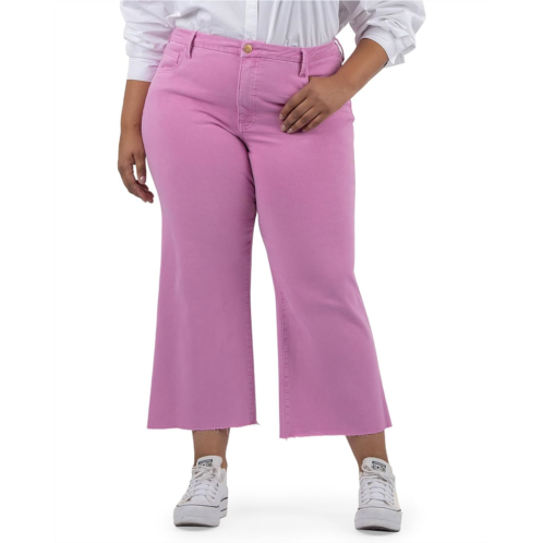 Womens KUT from the Kloth Plus Size Meg High Rise Fab Ab Wide Leg Raw Hem