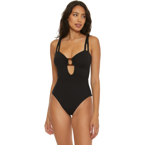 Womens BECCA Modern Edge Rib High leg one piece