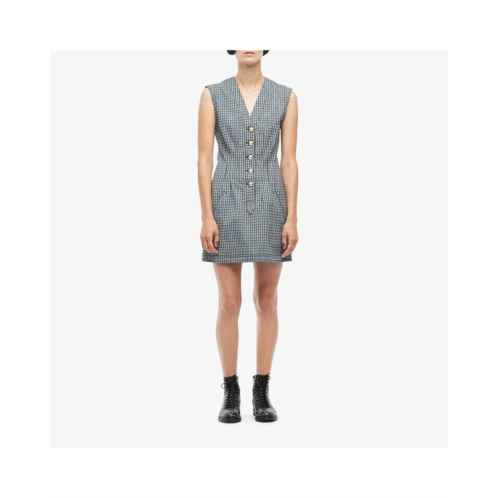 Derek Lam 10 Crosby V-Neck Fit-and-Flare Dress w/ Snaps