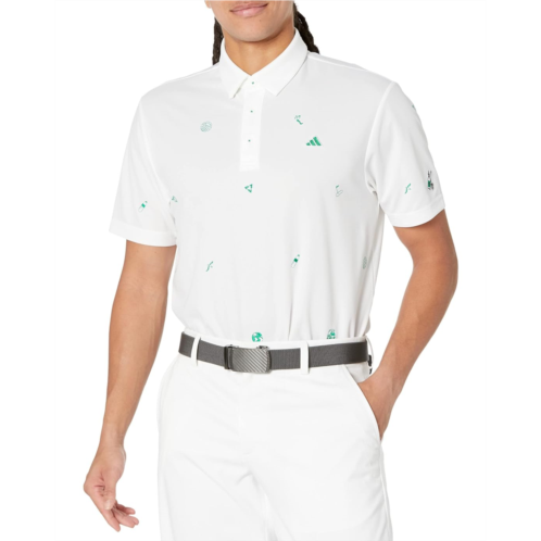 Adidas Golf Aeroready Play Green Monogram Polo