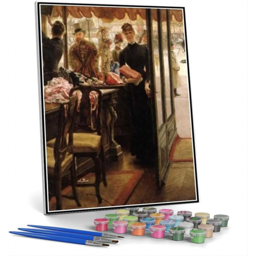 Hhydzq DIY Oil Painting Kit,The Shop Girl Painting by James Tissot Arts Craft for Home Wall Decor