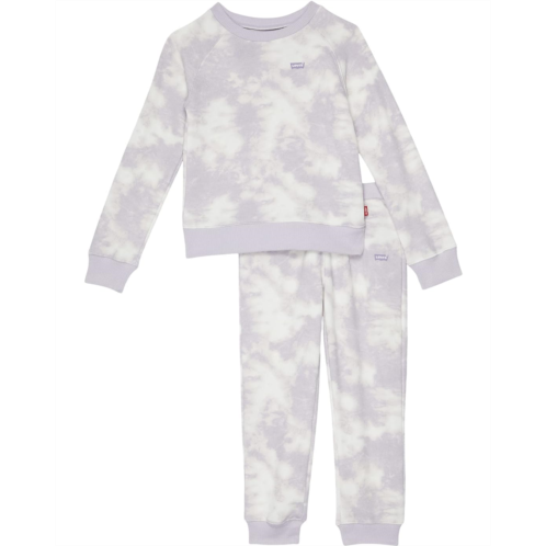 Levi  s Kids Crew Neck Sweatshirt and Joggers Two-Piece Outfit Set (Little Kids)