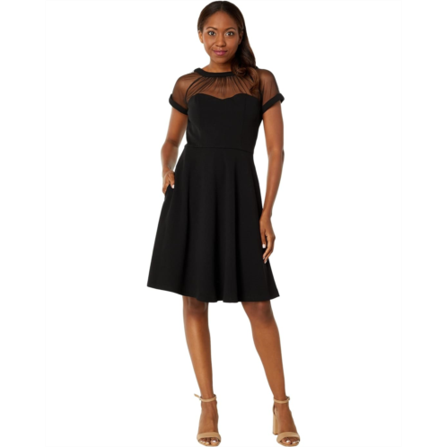 Maggy London Fit-and-Flare Mini Illusion Dress