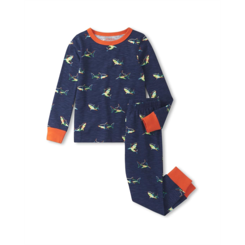 Hatley Kids Glow Sharks Cotton Pajama Set (Toddler/Little Kid/Big Kid)