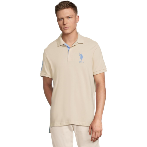 U.S. POLO ASSN. Slim Fit Big Horse Polo with Stripe Collar
