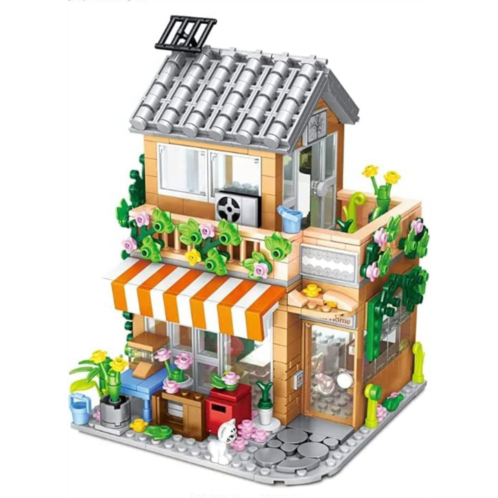 General Jims Family Holiday Flower House City Modular Building Blocks Set Compatible with Lego City Friends and Other Major Brick Building Brands