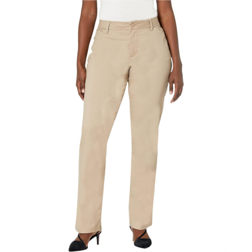 Womens Lee Wrinkle Free Relaxed Fit Straight Leg Pants Mid-Rise