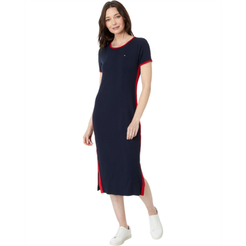 Womens Tommy Hilfiger Solid Rib Midi Dress