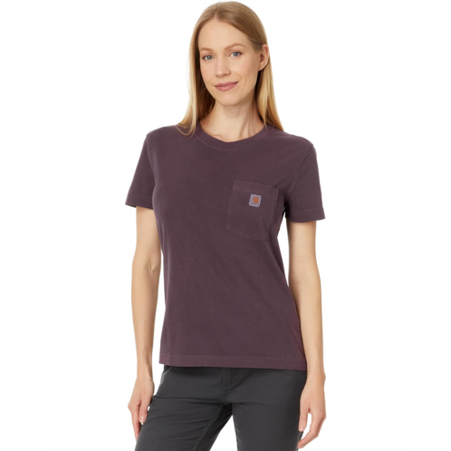 Womens Carhartt Relaxed Fit Midweight Short Sleeve Garment Dye Pocket T-Shirt