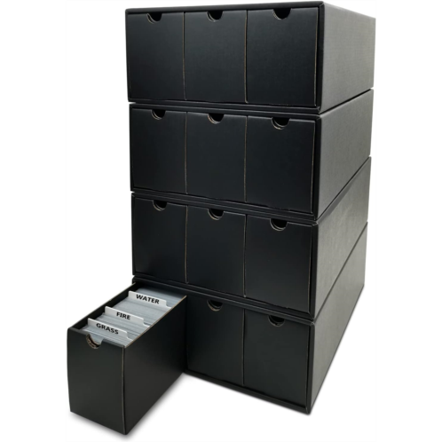 Fageverld Trading Cardboard Card Storage Box - with 12 600-Count & 50 Card Dividers, Collectors Card Organizer Box for MTG Baseball Card Collection