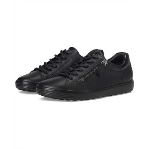 Womens ECCO Soft 7 Side Zip Lace Sneakers