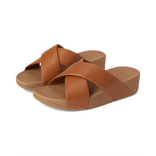 Womens FitFlop Lulu Cross Slide Sandals - Leather