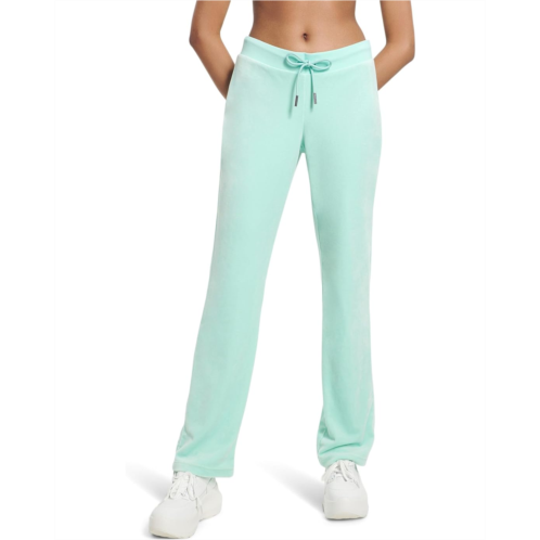 Womens Juicy Couture Solid Rib Waist Velour Pant W/Drawcord