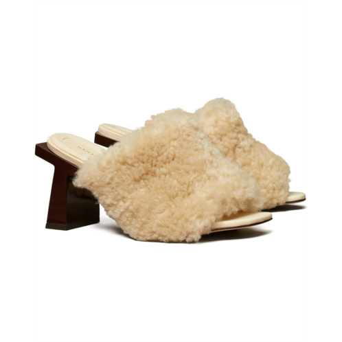 Womens Tory Burch Block T Shearling Mule Sandal