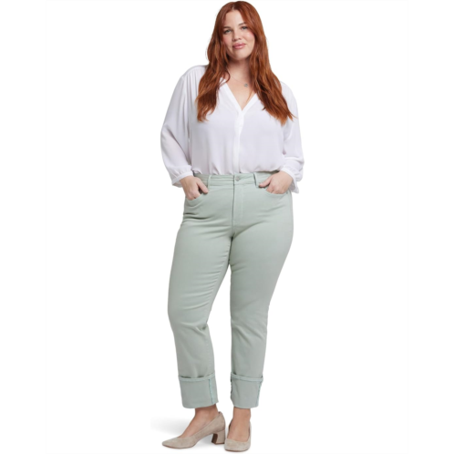 NYDJ Plus Marilyn Straight With Cuff Jeans In Tomatillo