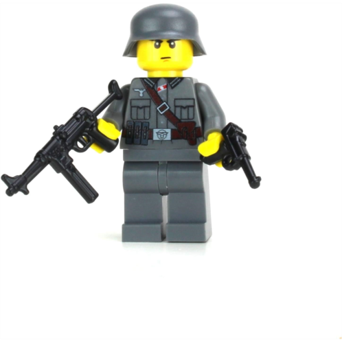 Battle Brick Collectible German WW2 MP40 Soldier Custom Minifigure Genuine Military Minifig Printed in The USA World WAR 2 1.6 Inches Tall Great Gift for Ages 8+ to Adult AFOL