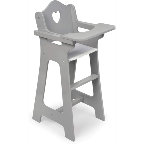 Badger Basket Toy Doll High Chair Pretend Feeding Seat for 18 inch Dolls - Gray