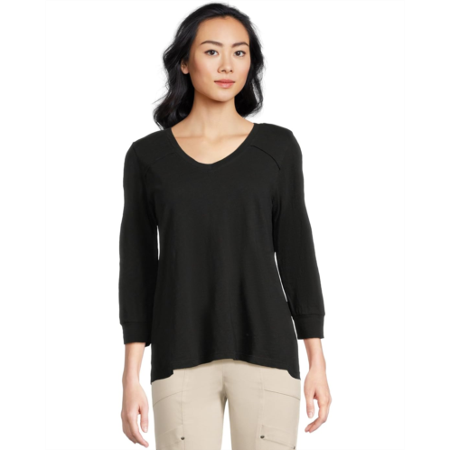 Womens Elliott Lauren Enzyme Wash Jersey - V neck -3/4 Sleeve Tee