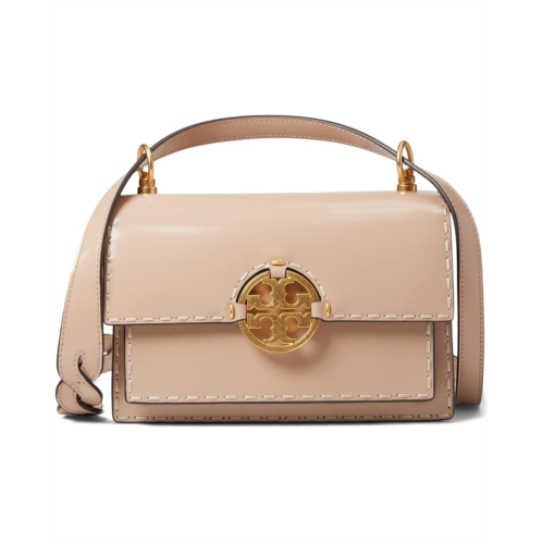 Tory Burch Miller Spazzolato Pick Stitch Small Flap Shoulder Bag