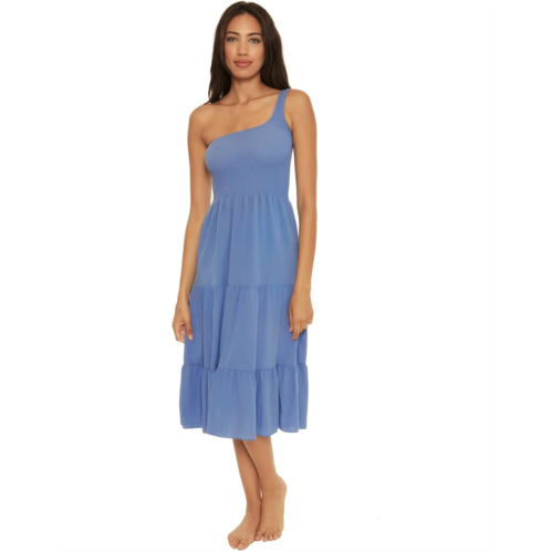 BECCA Ponza Crinkled Rayon Asymmetrical Dress Cover-Up