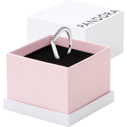Pandora Timeless Wish Half Sparkling Ring - Ring for Women - Layering or Stackable Ring - Gift for Her - Clear Cubic Zirconia - With Gift Box