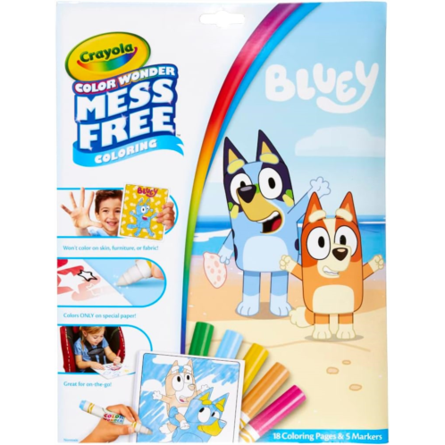 Crayola Bluey Color Wonder Coloring Set, 18 Bluey Coloring Pages, Mess Free Coloring for Toddlers, Bluey Toys & Gifts for Kids