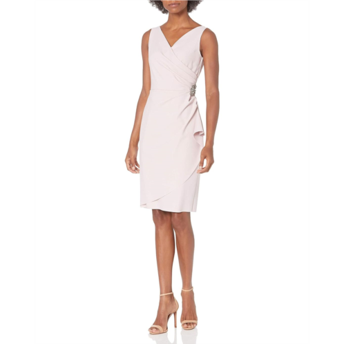 Womens Alex Evenings Short Slimming Dress with Side Ruched Skirt