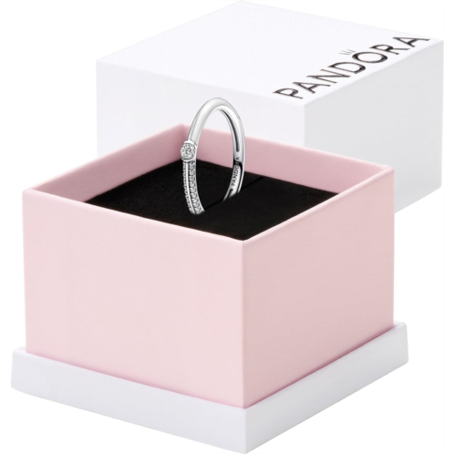 Pandora ME Pave & White Dual Ring - Silver Ring for Women - Layering or Stackable Ring for Women - Gift for Her - Sterling Silver with Clear Cubic Zirconia - With Gift Box - Size 7