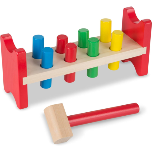 Melissa & Doug Deluxe Wooden Pound-A-Peg Toy With Hammer - FSC Certified