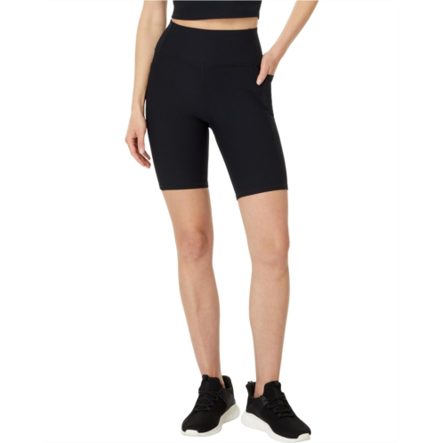 Womens SKECHERS Go Walk Ribbed High Waist 8 inch Bike Shorts
