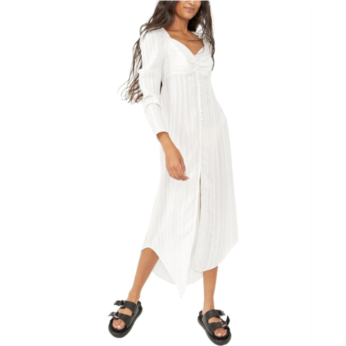 Free People Luna Maxi Button Front Blouse