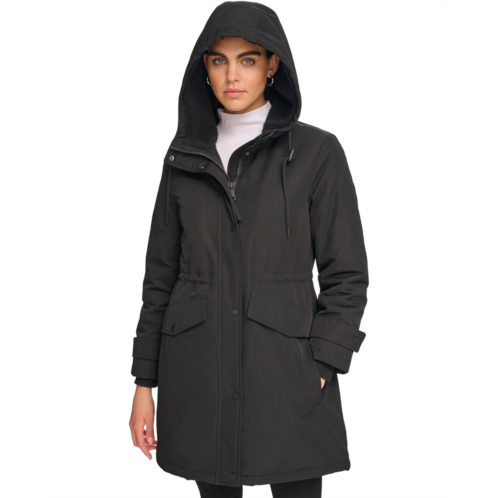 Calvin Klein Parka with Faux Sherpa Hood