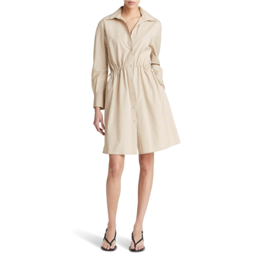 Vince Drawcord Ruched Shirt Dress