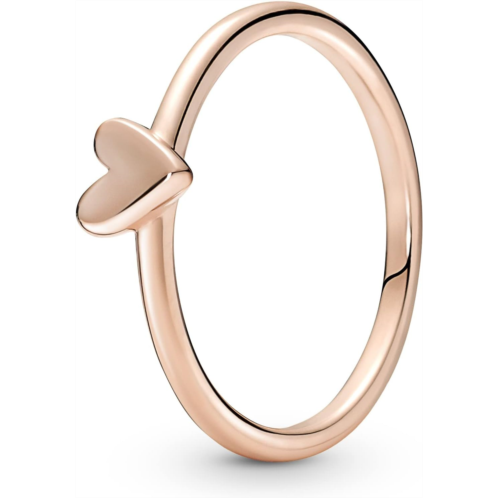 Pandora Freehand Heart Ring - Gift for Her - Stackable Rose Gold Ring for Women - 14k Rose Gold-Plated Rose - Size 7.5, No Gift Box